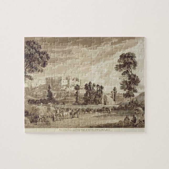 Puzzle Parte de la ciudad y del castillo de Ludlow en (Horizontal)