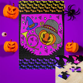 Puzzle Partido Halloween Jack O'Lantern Bugle Purple Larg