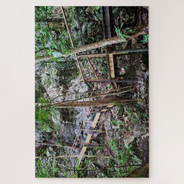 Puzzle Pasarela de la selva hecha a mano (Vertical)