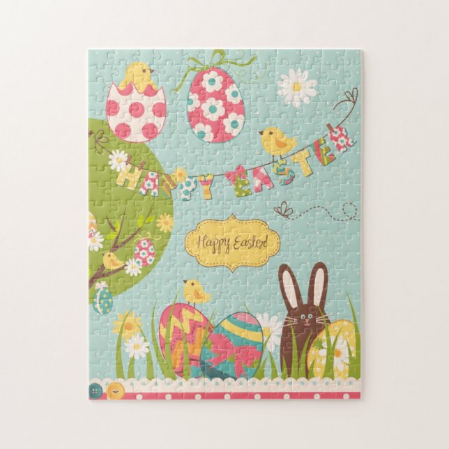 Puzzle Pascua grande fijada con el conejo lindo del (Vertical)