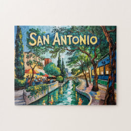 Puzzle Paseo de San Antonio Texas Río Van Gogh Ciudad Vib