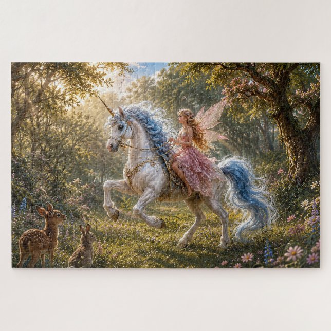 Puzzle Paseo de Unicornio Encantado de Hada (Horizontal)