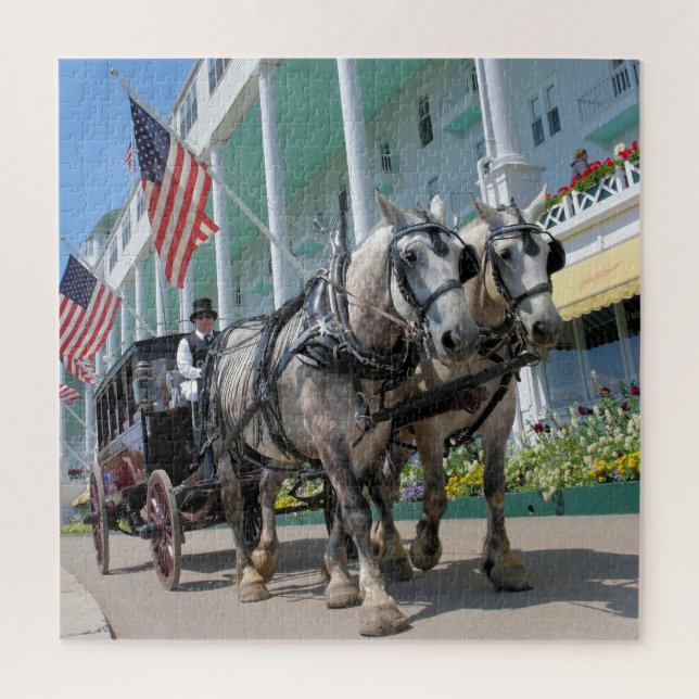 Puzzle Paseo del carro de la isla de Mackinac - 20x20 - (Vertical)
