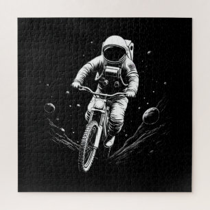 Puzzle Paseo en bicicleta del astronauta cósmico Aventura