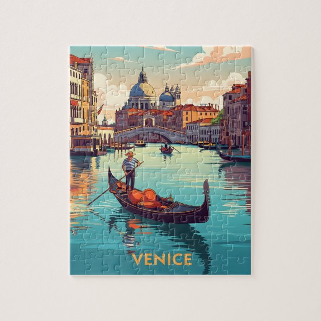 Puzzle Paseo en góndola por Venecia con edificios históri (Vertical)