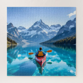 Puzzle Paseo en kayak en montañas Hermosa naturaleza