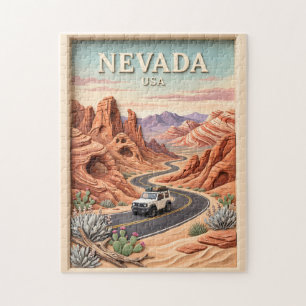 Puzzle Paseo en Nevada Valle de Fuego Textura Vintage 3D