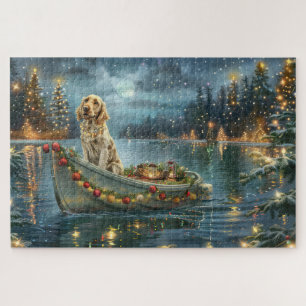 Puzzle Paseo Festivo de Navidad del Setter Inglés