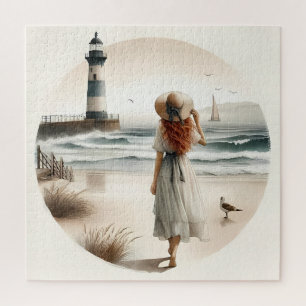 Puzzle Paseo por el faro junto al mar 