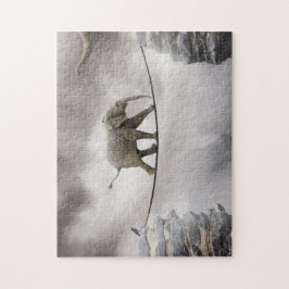 Puzzle Paseos del elefante del bebé la cuerda tirante