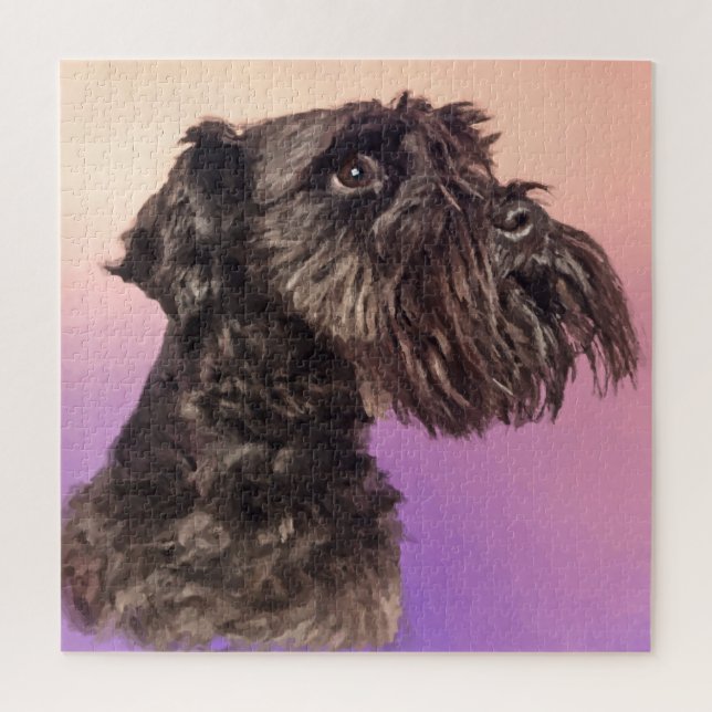 Puzzle Pastel apacible del retrato del Schnauzer (Vertical)