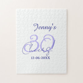 Puzzle Pastel cheers 30th birthday purple elegant name da
