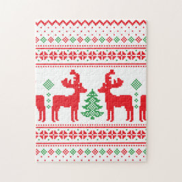 Puzzle Pastel Christmas Aesthetic Pattern- Holiday Vibes
