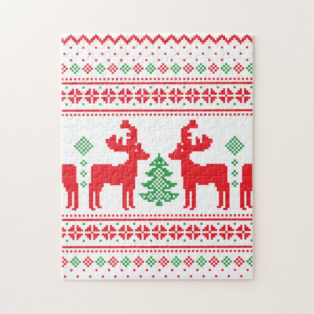 Puzzle Pastel Christmas Aesthetic Pattern- Holiday Vibes (Vertical)