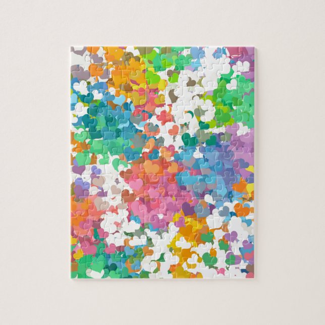 Puzzle Pastel Confetti Hearts (Vertical)