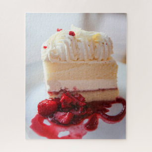 Puzzle Pastel de chocolate blanco con fresas