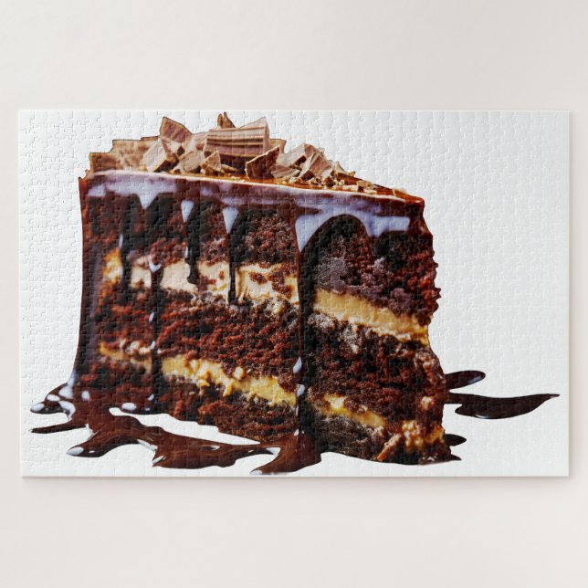 Puzzle Pastel de chocolate de varias capas indulgente de  (Horizontal)