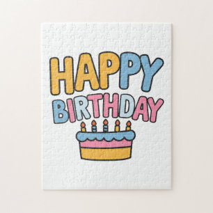 Puzzle Pastel de Cumpleaños Feliz