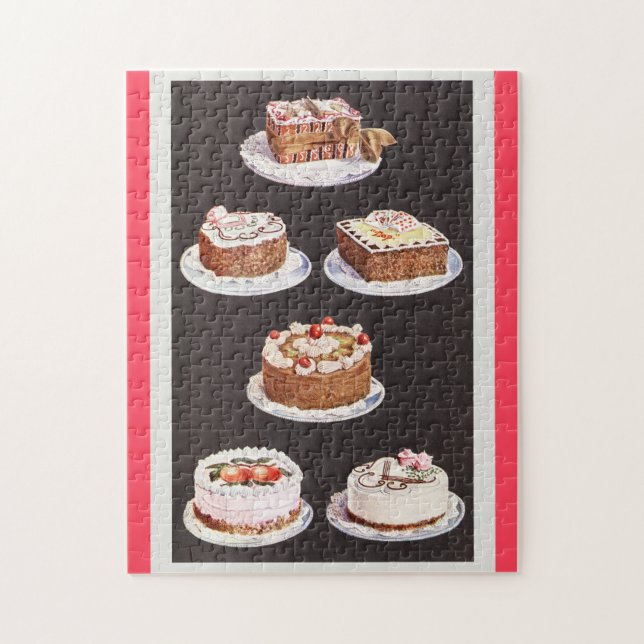 Puzzle Pastel de postre de época helado retro (Vertical)