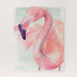 Puzzle Pastel Flamingo<br><div class="desc">"Pastel Flamingo I" por Jennifer Paxton Parker. Presenta un flamingo de colores pastel mudos.</div>