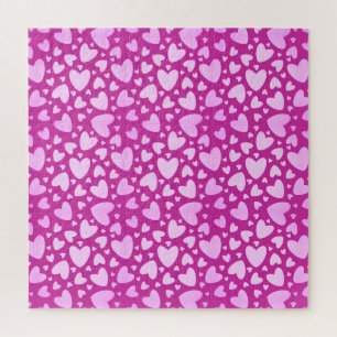 Puzzle Pastel Girly Love Hearts   Imposible rosa caliente