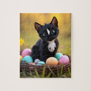Puzzle Pastel Patas y Bigotes: Canasta de Pascua de Felin