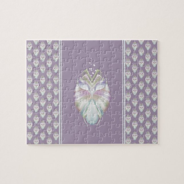 Puzzle Pastel Purple Oracle Owl (Horizontal)