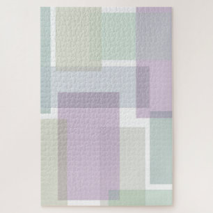 Puzzle Pastel Retro Bloquea Lavender Green Blue Resumen