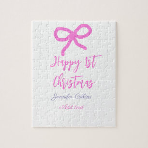 Puzzle Pastel rosa morado feliz primer Navidades doblar n