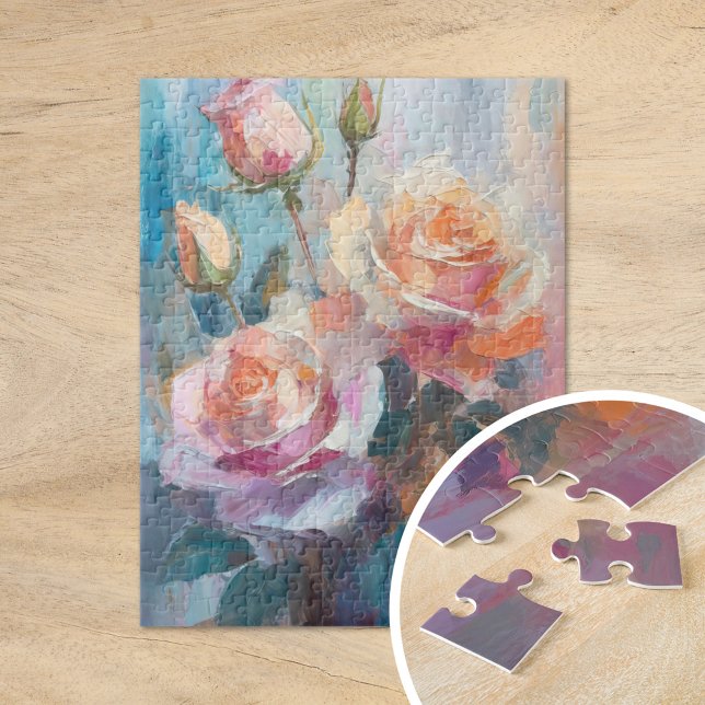 Puzzle Pastel Rosas arte floral abstracto moderno (Subido por el creador)