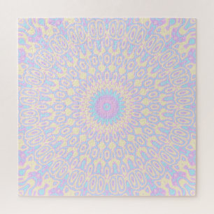 Puzzle Pastel suave colorido Boho Ecléctico Funky Mandala