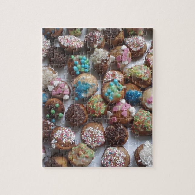 Puzzle pastelitos de cumpleaños coloridos, comida, pastel (Vertical)