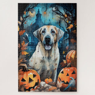 Puzzle Pastor Anatoliano De Halloween Con Calabazas Asust