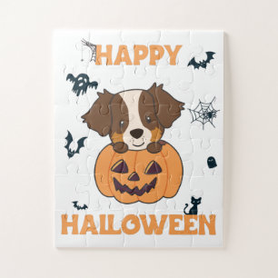 Puzzle Pastor Australiano En Calabaza Cute Feliz Vistazo 