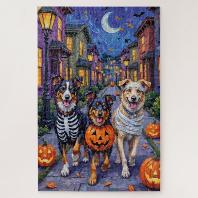 Puzzle Pastor Australiano Pidiendo Dulces en Halloween (Vertical)