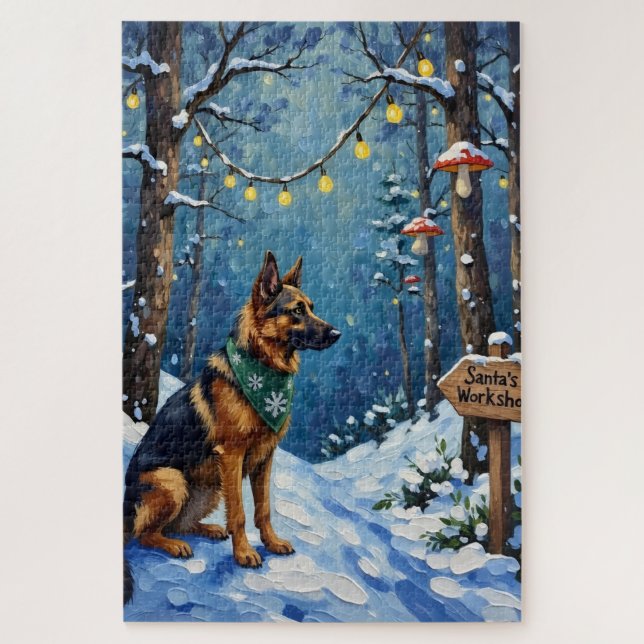 Puzzle Pastor Belga Navidad Bosque Encantado (Vertical)