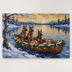 Puzzle Pastor Belga Tervuren Barco de Navidad Fiesta