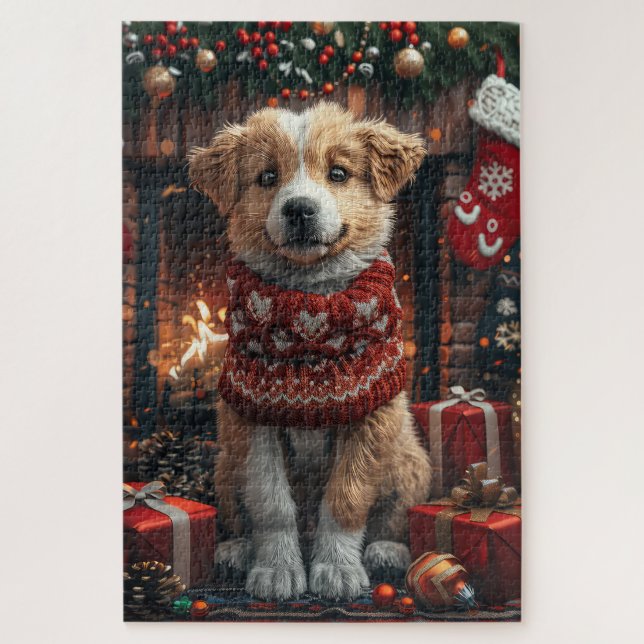 Puzzle Pastor de Anatolia con chimenea de regalos de Navi (Vertical)