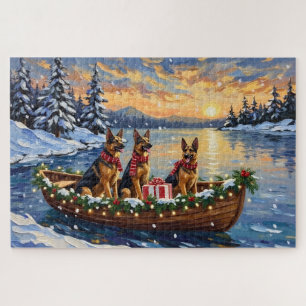 Puzzle Pastore Alemán Navidad Barco Fiesta
