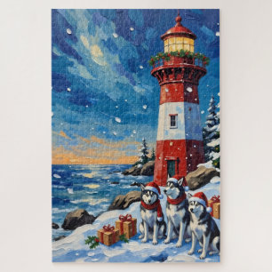 Puzzle Pastore Siberiano de Navidad Faro Fiesta