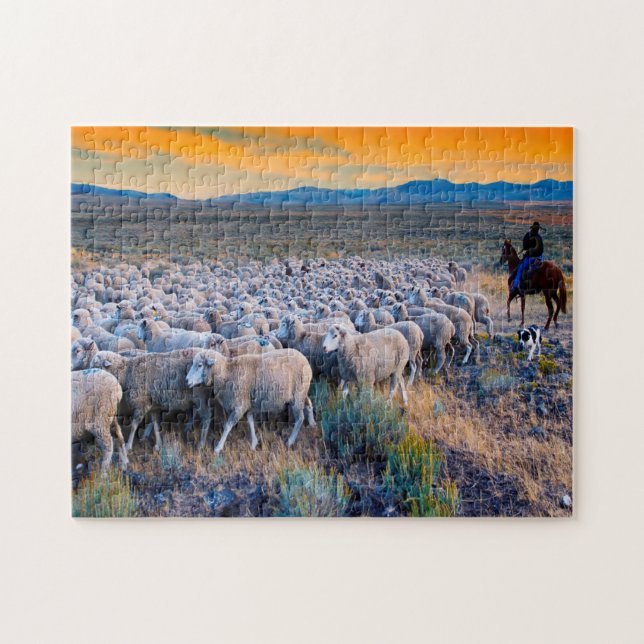 Puzzle Pastoreo de ovejas en Idaho. (Horizontal)