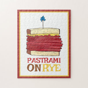 Puzzle Pastrami on Rye NYC Kosher Jewish Deli Sandwich