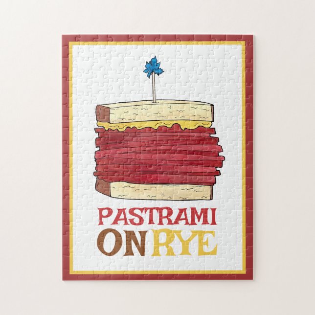 Puzzle Pastrami on Rye NYC Kosher Jewish Deli Sandwich (Vertical)
