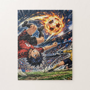 Puzzle Patada de bicicleta de fútbol de anime