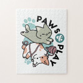 Puzzle Patas y diversión – Adorable ilustración de gato