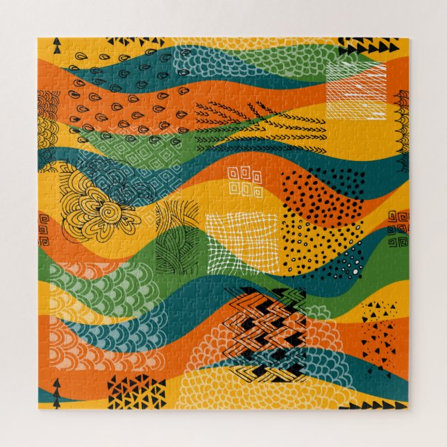 Puzzle Patchwork de moda: Undulating Abstract Art (Vertical)