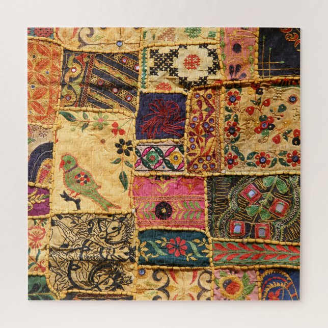 Puzzle Patchwork indio: Ropa del mercado de Hampi. (Vertical)