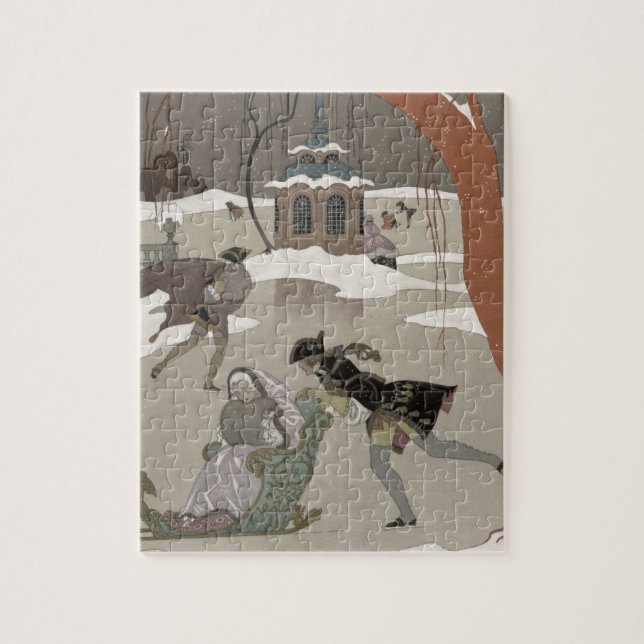 Puzzle Patinaje de hielo en el lago congelado, (Vertical)