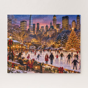 Puzzle Patinaje sobre hielo en Navidad en Central Park