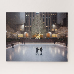 Puzzle Patinaje sobre navidades en el centro Rockefeller